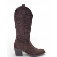 Καφέ Cowboy Μπότες με Κεντημένες Λεπτομέρειες