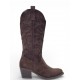 Καφέ Cowboy Μπότες με Κεντημένες Λεπτομέρειες