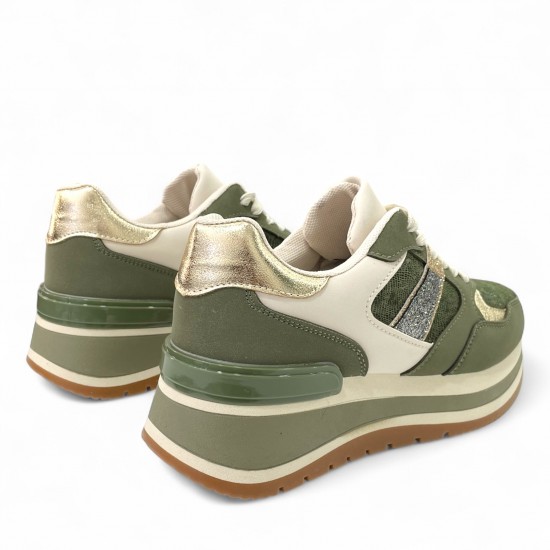 Sneaker Chunky με Χρυσές & Χακί Λεπτομέρειες