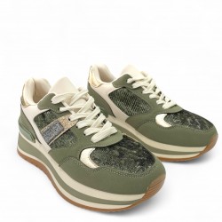 Sneaker Chunky με Χρυσές & Χακί Λεπτομέρειες
