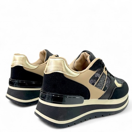 Sneaker Chunky με Χρυσές & Μαύρες Λεπτομέρειες