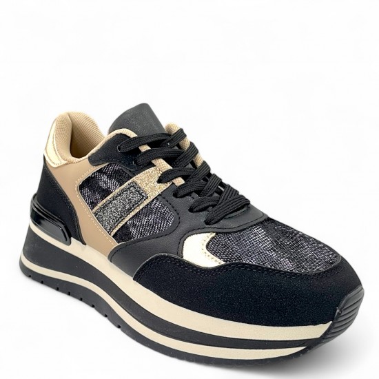 Sneaker Chunky με Χρυσές & Μαύρες Λεπτομέρειες