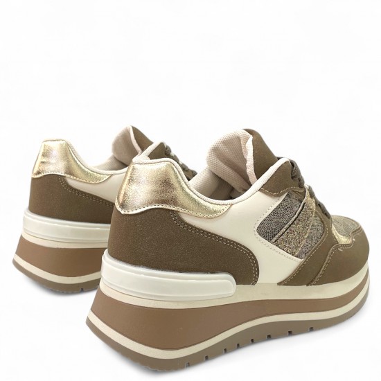 Sneaker Chunky με Χρυσές & Καφέ Λεπτομέρειες