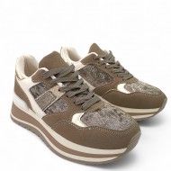 Sneaker Chunky με Χρυσές & Καφέ Λεπτομέρειες