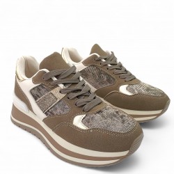 Sneaker Chunky με Χρυσές & Καφέ Λεπτομέρειες