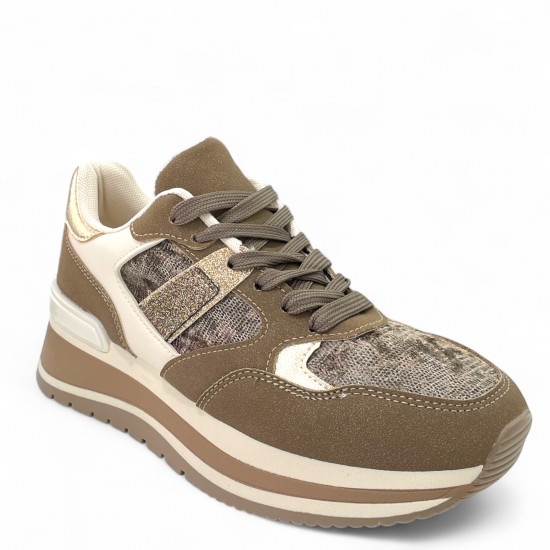 Sneaker Chunky με Χρυσές & Καφέ Λεπτομέρειες