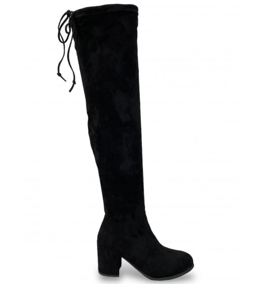 Mid-heel over the knee boots in Black