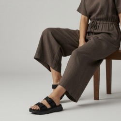 Ανατομικά Γυναικεία Σανδάλια με Ρυθμιζόμενες Αγκράφες-Μαύρο