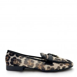 Leopard print mesh Loafers