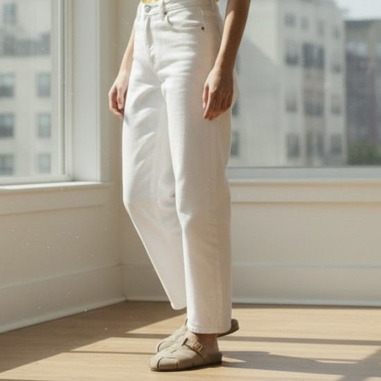 Γυναικεία Suede Mules με Πλέξη & Χρυσή Αγκράφα - Μπέζ