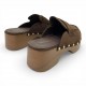 Suede Clogs Mules με Τρούκς – Καφέ