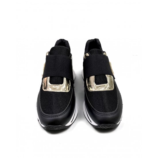 Sneakers με πλατφόρμα και λάστιχα Μαύρο