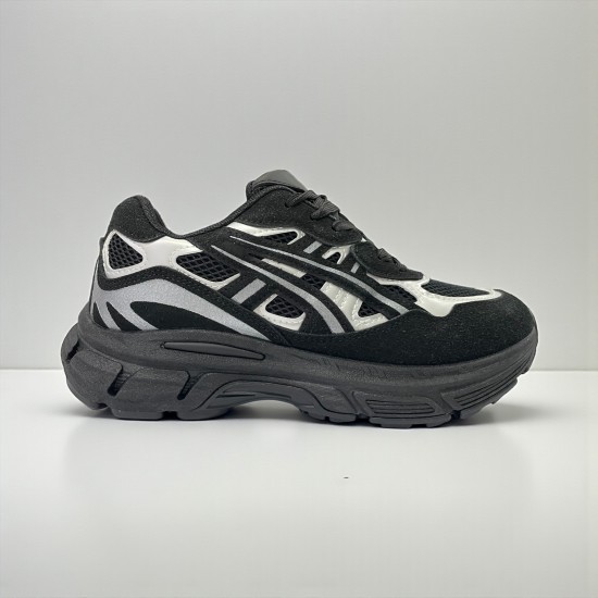 Chunky Sneakers Μαύρο Mesh με Metallic Silver