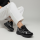 Chunky Sneakers Μαύρο Mesh με Metallic Silver