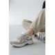 Chunky Sneakers Beige/Off-White με Suede Επενδύσεις & Mesh