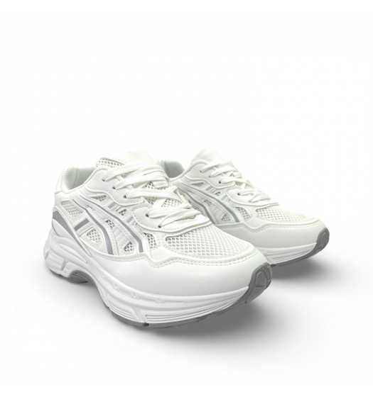 Γυναικεία Chunky Sneakers σε Λευκό/Ασημί
