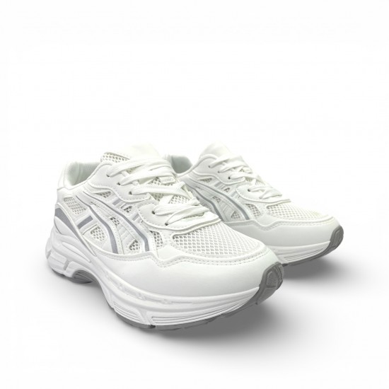 Γυναικεία Chunky Sneakers σε Λευκό/Ασημί