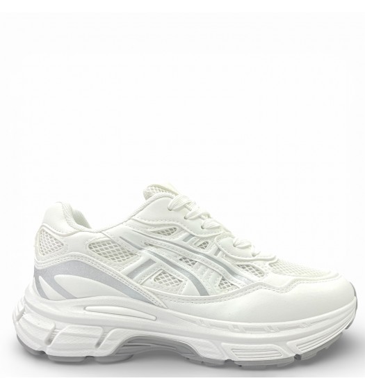 Γυναικεία Chunky Sneakers σε Λευκό/Ασημί