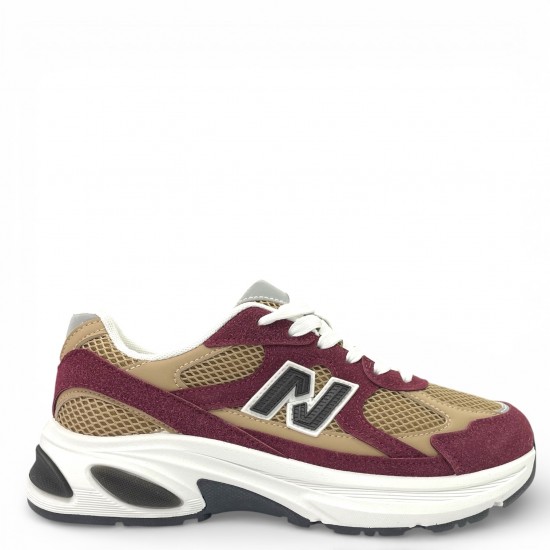 Γυναικέια Sneakers σε Μπορντό με καφέ λεπτομέρειες