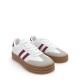 Sneakers Δίσολα με ρίγες σε Λευκό/Μπορντό