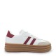 Sneakers Δίσολα με ρίγες σε Λευκό/Μπορντό