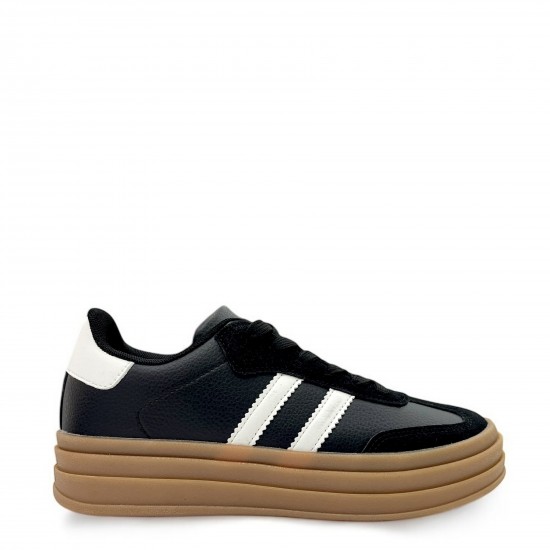 Sneakers Δίσολα με ρίγες σε Μαύρο