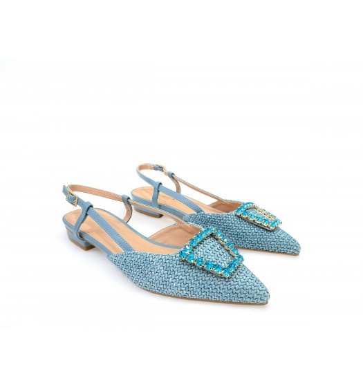 Pointed flat pumps in Blue