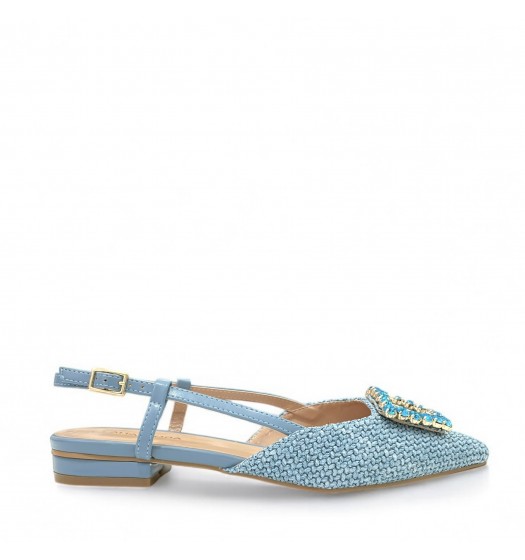 Pointed flat pumps in Blue