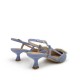 Open heel straw pumps in Blue
