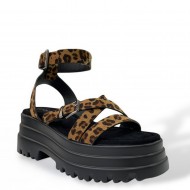 Σανδάλια Flatform σε Λεοπάρ