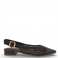 Πλεκτές Slingback Μπαλαρίνες – Σκούρο Καφέ