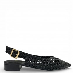 Πλεκτές Slingback Μπαλαρίνες – Μαύρο