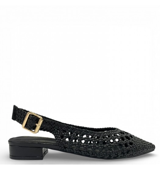 Πλεκτές Slingback Μπαλαρίνες – Μαύρο