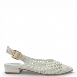 Πλεκτές Slingback Μπαλαρίνες – Λευκό