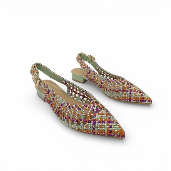 Πλεκτές Slingback Μπαλαρίνες – Πράσινο