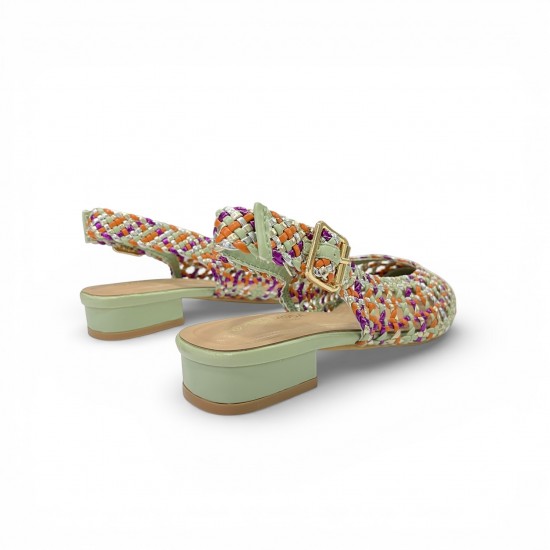 Πλεκτές Slingback Μπαλαρίνες – Πράσινο