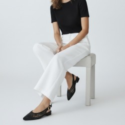 Πλεκτές Slingback Μπαλαρίνες – Μαύρο