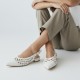 Πλεκτές Slingback Μπαλαρίνες – Λευκό