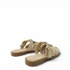 Suede Mules με Χρυσή Αγκράφα & Fisherman Σχέδιο-Μπέζ