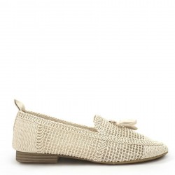 Knitted Loafers with fringes in Beige