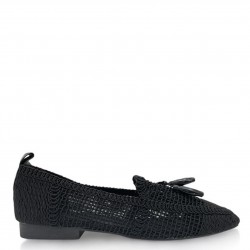 Knitted Loafers with fringes in Black
