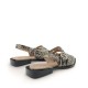 Slingback buckled flats with snakeskin effect