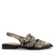 Slingback buckled flats with snakeskin effect