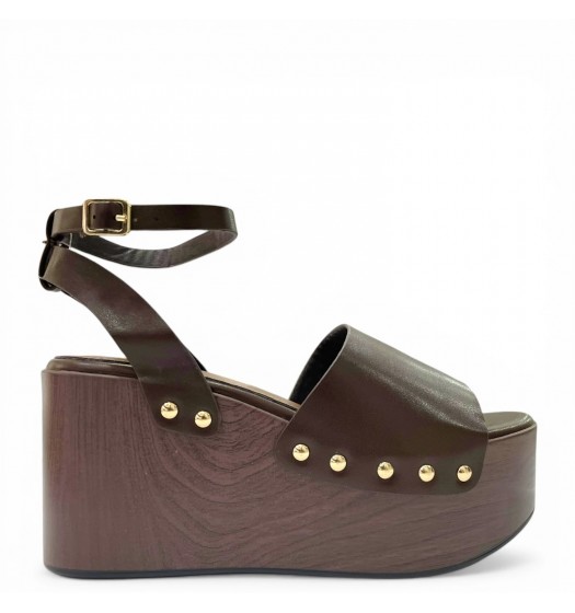 Πλατφόρμες με Τρουκς & Ξύλινη Όψη - Καφέ