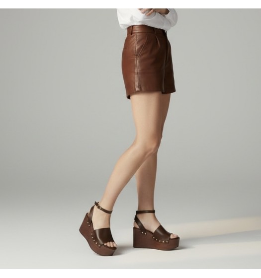 Πλατφόρμες με Τρουκς & Ξύλινη Όψη - Καφέ