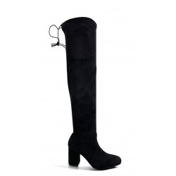 Black suede over the knee boots