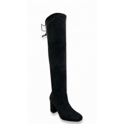 Black suede over the knee boots