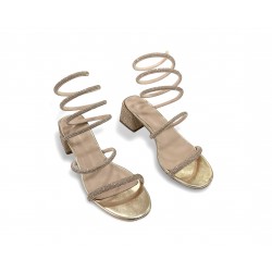Coil spring lace up sandals Bronze