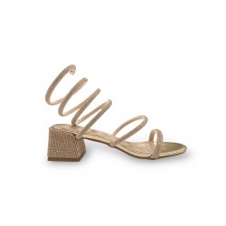 Coil spring lace up sandals Bronze