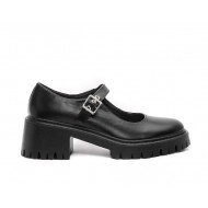 Chunky loafers with strap in Black